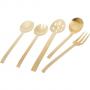 HERDMAR Комплект прибори за сервиране SPIGA - 5 части - позлатени / мат