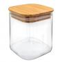 Nerthus Стъклен канистер за съхранение с бамбуков капак - 800 мл.