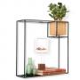 UMBRA Рафт / органайзер за стена със сандъче за цветя “CUBIST“ - размер голям - цвят бук/черен