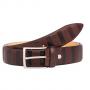 Мъжки стилен колан в кафяво с релеф - Italian belts -115см