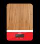 PEBBLY Електронна бамбукова кухненска везна - червена