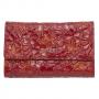 Дамско портмоне цвят червен с цветя - ROSSI
