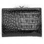 Дамско портмоне цвят черен крокодил - ROSSI