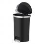 EKO EUROPE Кош за отпадъци с педал “HANA“ - черен - 55 л. - с вградени колела