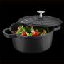 KELA Чугунена тенджера с капак “Calido“ - Ø 21 см. - черна