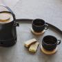 BREDEMEIJER Сет от 2 керамични чаши за чай с бамбукови подложки “Umea“ - 250 мл.