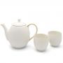 BREDEMEIJER Порцеланов сет за чай с 2 бр. чаши и стоманен филтър “Canterbury“ - бял - 1,2 л.
